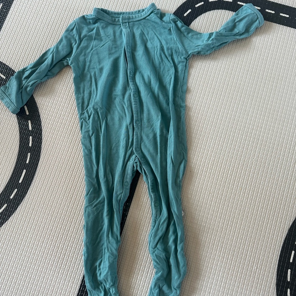 Kyte BABY Ocean Blue Kids 3-6m Button Up Sleeper